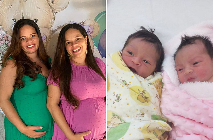 Irmãs Gêmeas dão à luz no mesmo dia